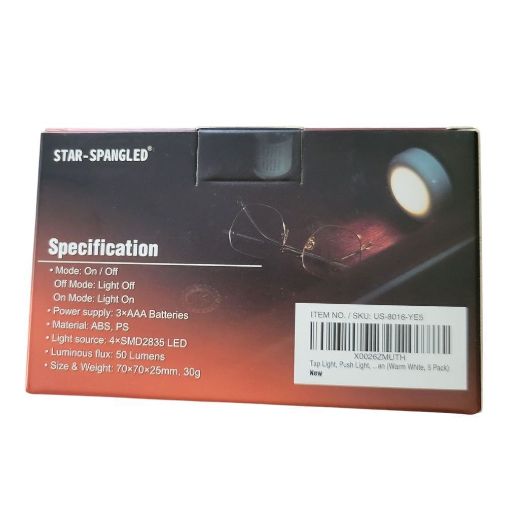 Star-Spangled LED Push Lights 5-Pack - Picture 3 of 3